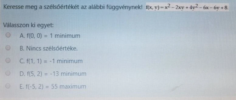 Gazdasági matematika 2., 3. feladat