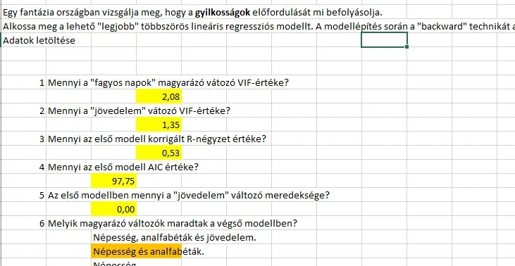 Statisztika 2., 2. feladat