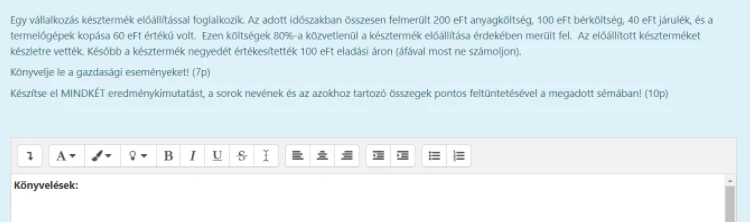 Számvitel 1, 2, 3, 4, 3. feladat